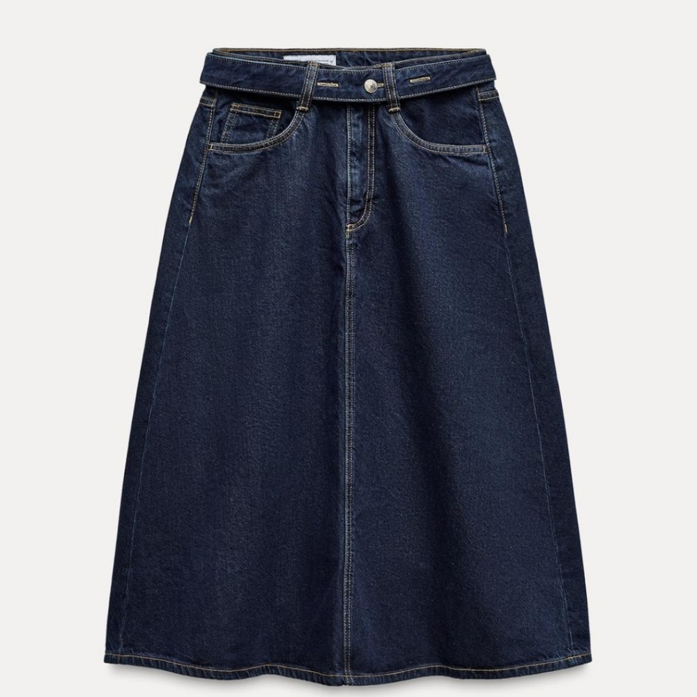 Zara Indigo Denim Skirt